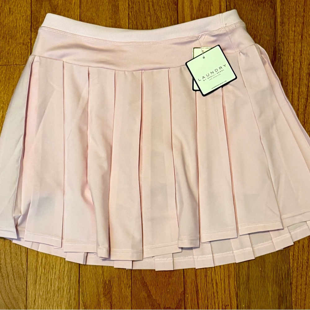 Laundry By Shelli Segal Pale Pink Pleated Skater Skirt